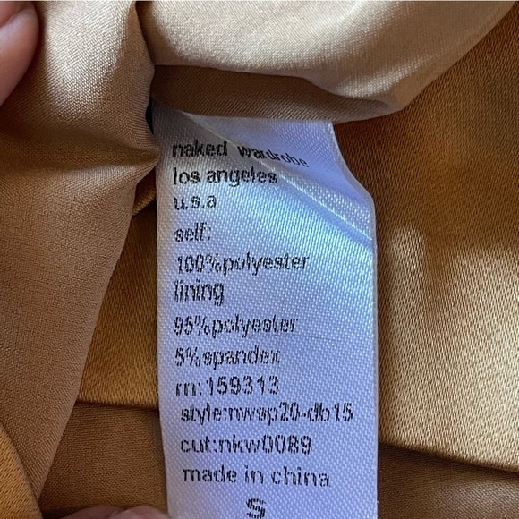 Naked Wardrobe The statement Gold Strapless Side Rouche Mini Dress Size Small - Picture 8 of 8